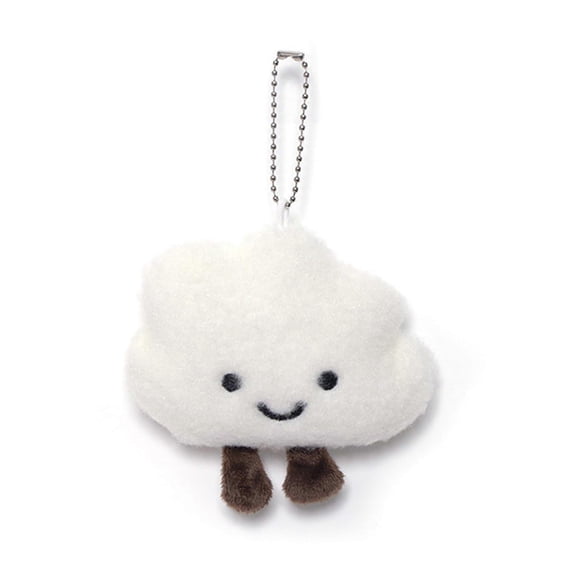 Cloud Keychain Cloud Pendant Keychain Stylish Phone Antilost Lanyard Keychain Decoration for Women Bags Backpacks Purses, White