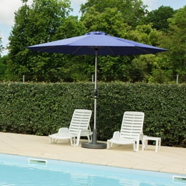 Umbrella Base 9ft Bamboo Patio Umbrella With Pulley Lift - 8 Rib ...
