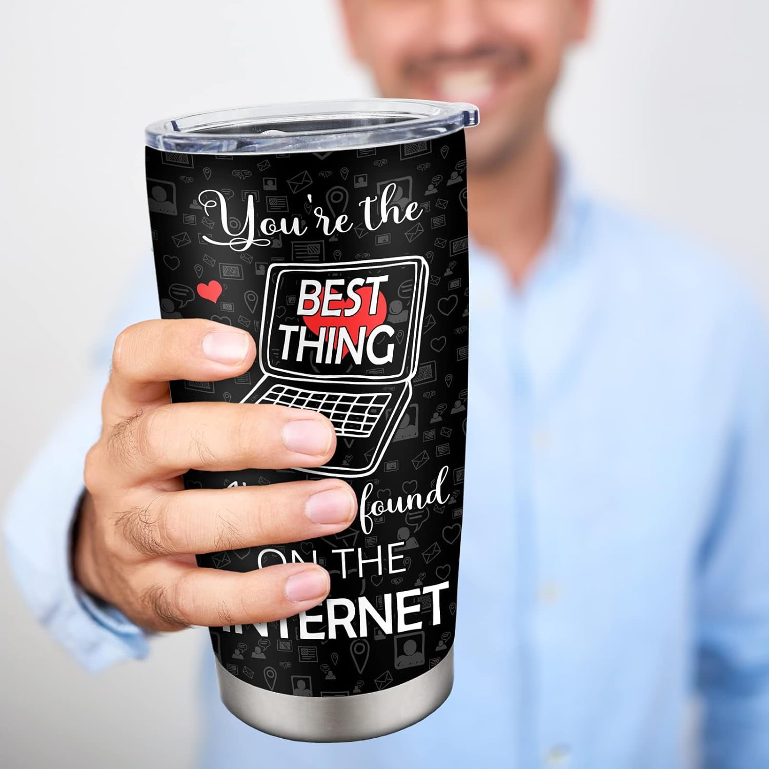 MoYueno Dad Tumbler - 20 Oz Stainless Steel Insulated Cup With Brush & Straw, 'The Man The Myth The Legend' Gift For Father's Day/Birthday