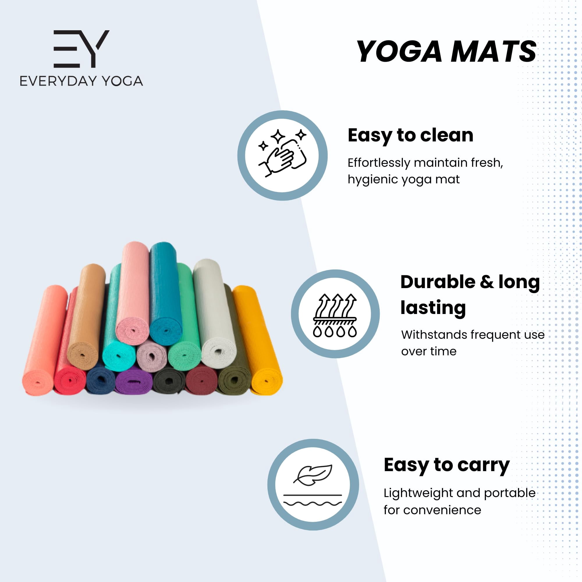Everyday Yoga Mat - 72" Durable 5mm, Anti-Microbial Grip