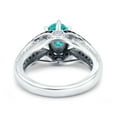 thumbnail image 2 of Halo Oval Split Shank Ring Amethyst Paraiba Tourmaline CZ 925 Sterling Silver Size 5, 2 of 4