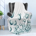 thumbnail image 4 of Flower Soft Flannel Fleece Blanket, X-ray Picture of Poppy Flowers in a Windy Day Unusual Look into the Nature Art Image, Cozy Plush for Indoor and Outdoor Use, 50" x 60", White Teal, by Ambesonne, 4 of 5