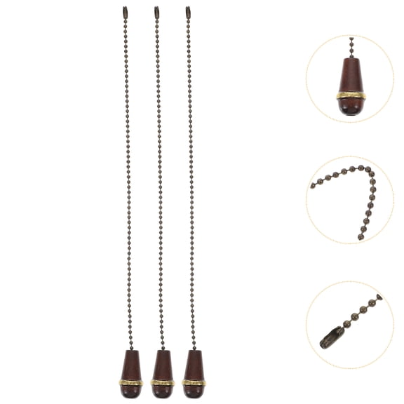 MLINS  3 Pcs Ceiling Fan Pendant Chain for Pull Lamp Chains Coffee