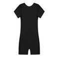 thumbnail image 3 of Sinleey Girls Boys Short Sleeves Ballet Dance Unitard Leotard Stretchy Gymnastics Athletic Biketards A Black 10, 3 of 7