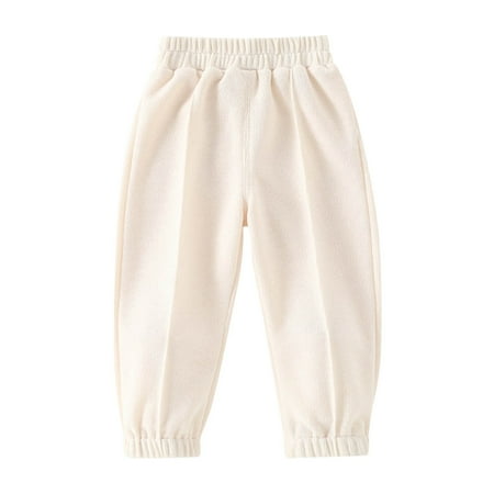 

kpmatpey Toddler Infant Baby Girls Boys Pants Elastic Waist Solid Color Cinch Bottom Loose Casual Trousers