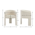 thumbnail image 6 of Guyou Modern Boucle Dining Chairs Set of 2, Barrel Linen Side Chair with Curved Backrest and Arms, Comfy Dressing Vanity Chairs, Upholstered Kitchen Chairs for Living Room Bedroom Dining Room, Beige, 6 of 7