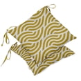 thumbnail image 1 of Vargottam Indoor/Outdoor Tufted Printed Square Seat Patio Cushion Set Of 2 Water Resistant Patio Furniture Seat Cushion 19-inches, Yellow | Abstracts, 1 of 5