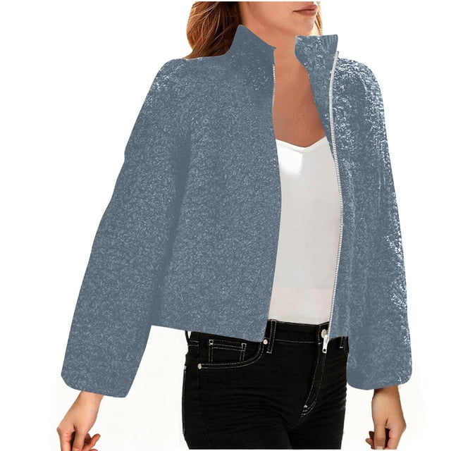 Veste pour Femmes, Chandail à Manches Longues Couleur Unie, Pulls pour Femmes