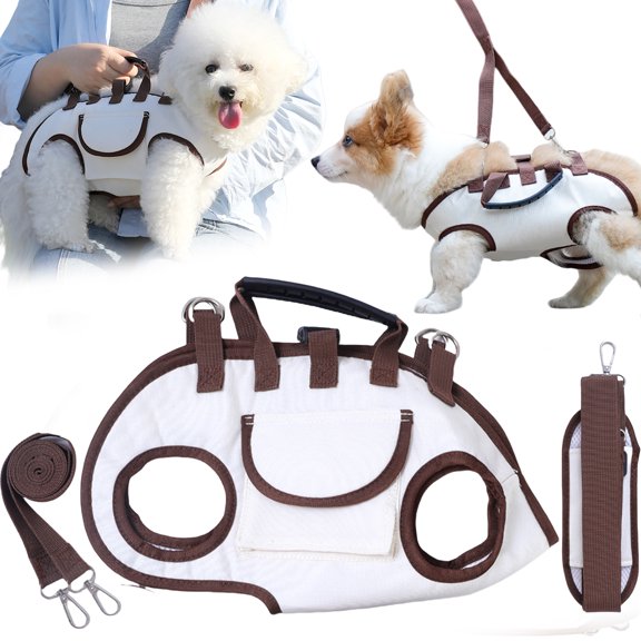 Dog Lift Harness Dog Carrier VES Harness Adjustable Leash with Small Puppy Treat Bag,Fits Most Cats