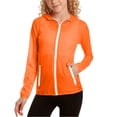 thumbnail image 3 of Eltusu Girls Sun Protection Jackets, Sports Full Zip Hooded Long Sleeve Rash Guard Orange Size 7-8T, 3 of 10