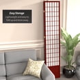 thumbnail image 5 of Red Lantern 7 ft. Tall Window Pane Shoji Screen - Rosewood - 4 Panels, 5 of 7