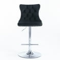 thumbnail image 2 of Elitezip Upholstered 25"-33" Adjustable High Back Dining Stool Bar Chairs, Tailhead Barstool, Swivel Bar Stools Set of 2, Modern Upholstered Bar Chairs for Dining Room Home Bar Kitchen Island, Black, 2 of 8