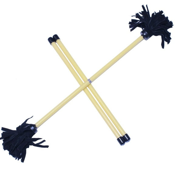 Z-Stix Professional Juggling Flower Sticks/Devil Sticks and 2 Hand Sticks, High Quality, Beginner Friendly - Solid Series (Banshee, Yellow)
