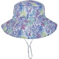 thumbnail image 1 of LinYooLi Wide Brim Bucket Hat for Kids Spring Summer Outdoor Sun Protection Headwear Baby Boy Windproof Rope Fisherman Hat, 1 of 8
