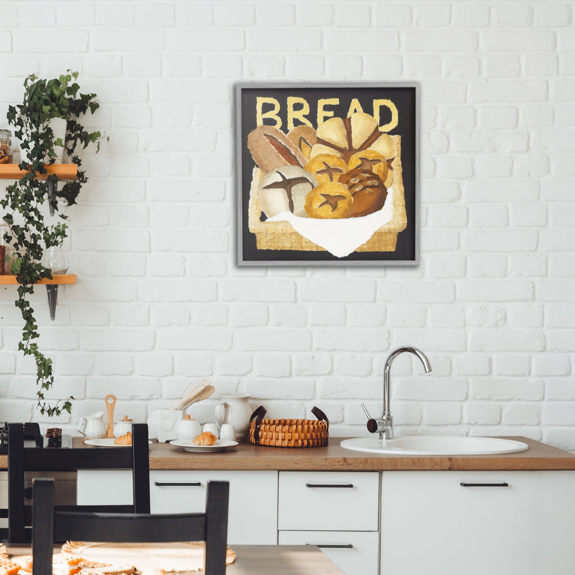 Stupell Industries Bread Assorted Box Gray Framed Giclee Art, design by Nancy Overton