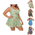 thumbnail image 1 of Womens Tankini Swimsuits 2026 Trendy Plus Size Modest Flowy Swim Dress with High Waisted Bottom Two Piece Bathing Suits Woman, 1 of 5