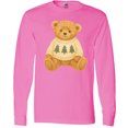 thumbnail image 3 of Inktastic Vintage Teddy Bear in Sweater with Christmas Trees Long Sleeve T-Shirt, 3 of 5
