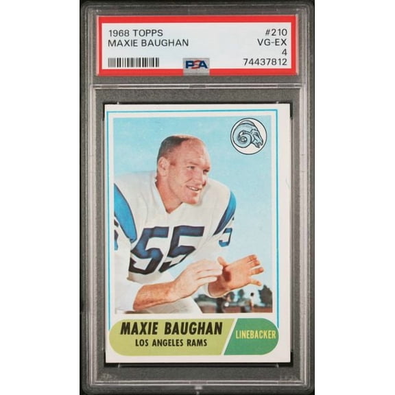 Collectible Graded 1968 Topps Maxie Baughan #210 Football Card PSA 4 VG-EX