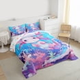 thumbnail image 3 of Feelyou Pink Axolotl Teens Twin Comforter Sets, Watercolor Coral Bedding Set, 2 Pieces, 3 of 8