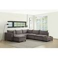 thumbnail image 4 of Ergode Madison Light Gray Fabric 7 Piece Modular Sectional Sofa Chaise with USB Storage Console Table, 4 of 5