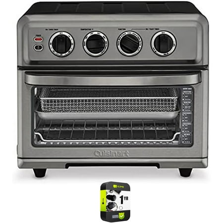 Cuisinart TOA-70BKS AirFryer Toaster Oven with Grill Black Stainless Steel Bundle with 1 YR CPS Enhanced Protection Pack