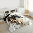 thumbnail image 3 of Feelyou 3D Black Horse Bedding Comforter Set, Marbling Abstract Artwork Twin Comforter Sets, Farmhouse Flower Floral Reversible Bedding Set, Super Cozy Room Decor, 2 Pieces, 3 of 8