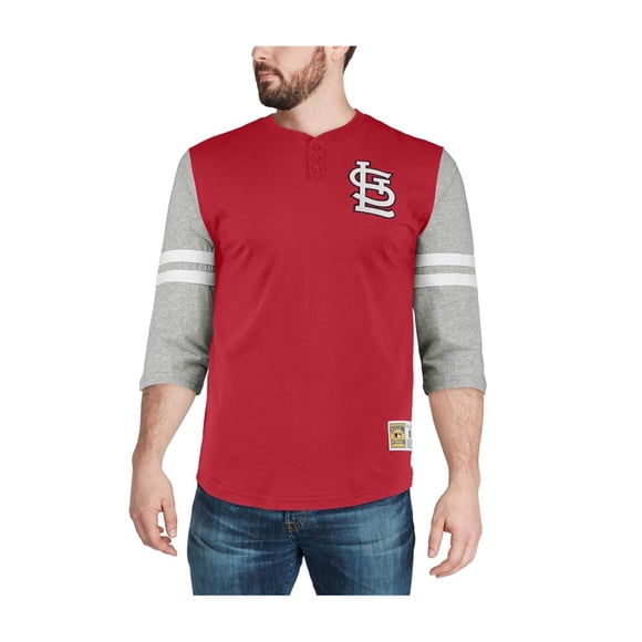 Mitchell & Ness Washington Senators - Camiseta henley para hombre, color rojo, grande