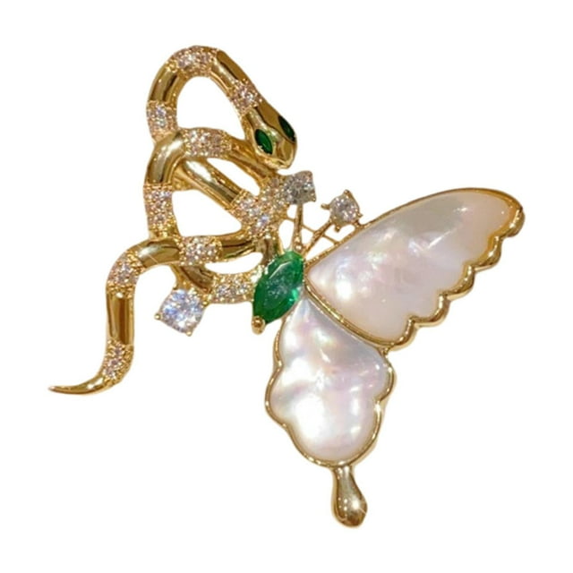 Broche de mariposa y serpiente Salvador con diamantes de imitación