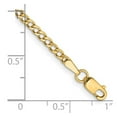 thumbnail image 2 of 14k Yellow Gold 2.5mm Semi-solid Curb Link Chain Bracelet 9 Inch Link Bracelet for Women and Men, 2 of 2