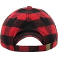 thumbnail image 2 of KBETHOS Red-Black Buffalo Plaid Classic Baseball Cap Dad Hat, 2 of 7