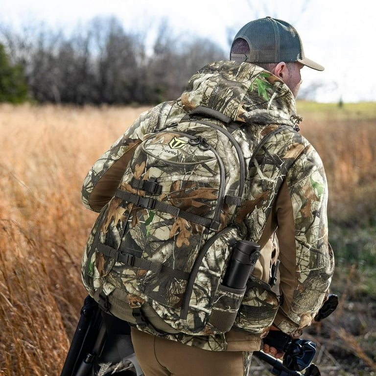 TIDEWE Hunting Backpack Waterproof Camo Hunting Pack with Rain Cover Long Lasting Large Capacity Hunting Day Pack for Rifle Bow Gun Next Camo G2 Walmart