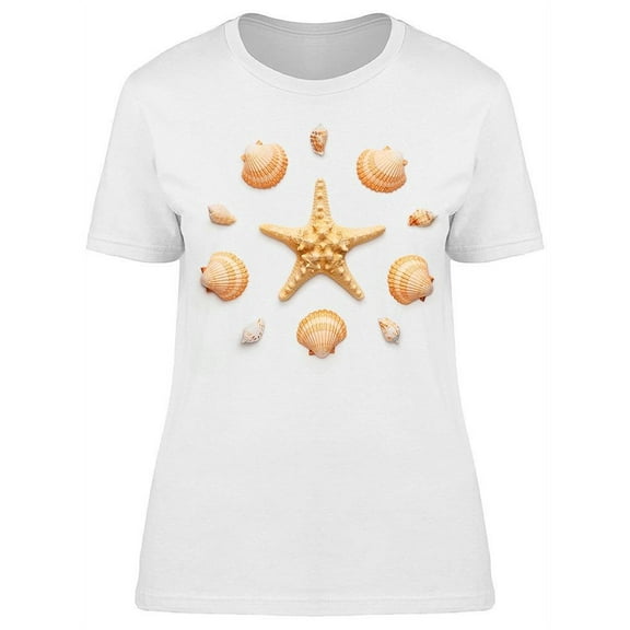 Cute Circle Of Shells T-Shirt Women -Image by Shutterstock, Female Large