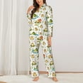 thumbnail image 2 of Pofeuu Cute Frog Print Womens Pajamas Set Long Sleeve Sleepwear Button Down Nightwear Soft Pj Lounge Sets Button Down Pajamas Women-X-Large, 2 of 7