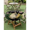 thumbnail image 3 of Outdoor Tablecloth with Umbrella Hole and Zipper, Black Christmas Round Table Cloth 60 Inch Waterproof Tablecloth, Xmas Tree Snowflake Farmhouse Picnic Table Cover for Patio Camping, 3 of 7