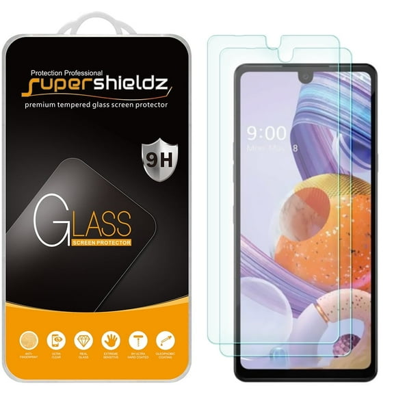 [2-Pack] Supershieldz for LG Stylo 6 Tempered Glass Screen Protector, Anti-Scratch, Anti-Fingerprint, Bubble Free