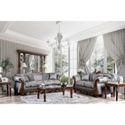 Traditional Gray Chenille Living Room Set 5pcs FOA Newdale & Cheshire