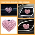 thumbnail image 3 of Pink Heart Shaped Car Vent Clip with Glass Diffuser for Aromatherapy Oil 2pcs, 3 of 9