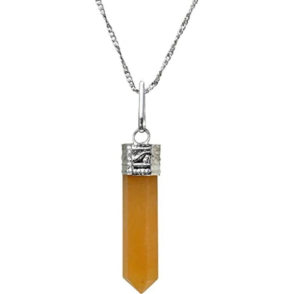 Yellow Aventurine Crystal Point Pendant Necklace