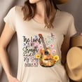 thumbnail image 4 of The Lord Is My Strength Christian Guitar Scripture T-Shirt, Azalea, Size M, 4 of 6