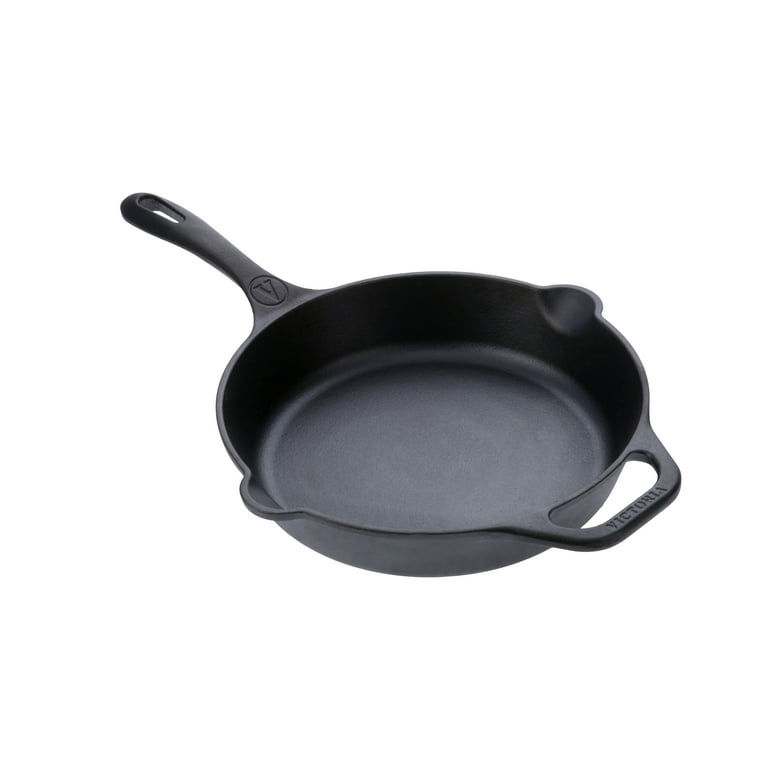 Victoria 13-Inch Cast Iron Skillet, Pre-Seasoned Cast Iron Frying Pan with  Long Handle, Made in Colombia