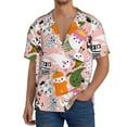 thumbnail image 3 of Honeii 's Cartoon Halloween for men's short-sleeved button-up collared shirt featuring a pocket, perfect for beach vacations, and travel adventures., 3 of 5