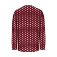 thumbnail image 3 of Womens Plus Size Oversized T-Shirts, V Neck T Shirts for Women Fall Fashion Polka Dots Printed Side Slit Long Sleeve Tunic Tops, 3 of 4