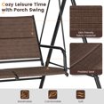 thumbnail image 7 of Aimee Lii 2 Person Porch Swing with Adjustable Canopy and Padded Seat, Outdoor Swing for Adults, Brown, 7 of 7