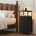 thumbnail image 2 of Eunos Black Dresser for Bedroom, 4 Drawer Nightstand with Charging Station, LED and Open Shelf, 2 of 8