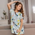 thumbnail image 3 of Naloa Japanese Carps Print Women Nightgowns,Womens Loungewear,Short Sleeve Sleepwear,Comfy Ladies Nightdress, 3 of 6