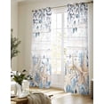 thumbnail image 5 of Blue Beige Coastal Sheer Curtains 84 Inch Length 2 Panels Set for Living Room/Bedroom, Beach Starfish Summer Eucalyptus Retro Kitchen Curtains Grommet Semi-Sheer Curtains Window Treatments 52"x84"x2, 5 of 7