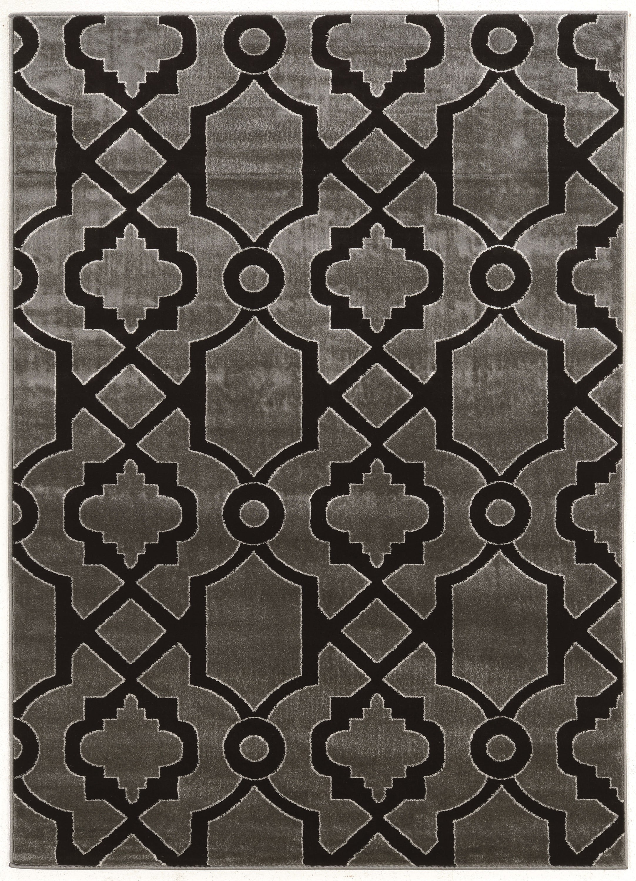 Black 2' x3' Linon Claremont Collection x's Gray Synthetic Rugs