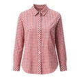 thumbnail image 3 of Luvrsol Button Up Shirt Women Collared Fitted Blouse Plaid Long Sleeved Top for Casual Layering and Travel S-2XL, 3 of 4