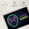 thumbnail image 6 of Elephant Stock Alien Gamer Wall Sign Wall Art - Horizontal Canvas Wall Art - Living Room Wall Decor - Wall Signs Canvas - Gold And Blue Decor - 12" x 8", 6 of 8