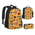 thumbnail image 2 of Naloa Bohemian Sunflower Print Large Capacity Backpack Lunch Bag Pencil Case Combination 3 Piece Set for Student, 2 of 8